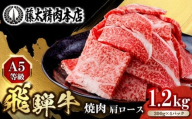 【2月発送】【飛騨牛】肩ロース焼肉 1.2kg(300g×4P) A5等級 焼肉 BBQ 焼き肉 ギフト 贈答 岐阜市 /  藤太  [ANHO003-2]