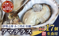 牡蠣 17個 カキ 生牡蠣 オイスター 生食 殻付き ナイフ付き 産地直送 海鮮 海産物 魚貝類 新鮮 シングルシード 伊勢 志摩 三重県 10000円 1万円 一万円 英虞湾産 シングルシードオイスター  「アマテラス」