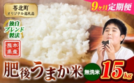 【9ヶ月定期便】米  熊本県産 肥後うまか米 15kg 無洗米 精米 こめ コメ お米 おこめ ブレンド米《申込月の翌月から出荷開始》熊本県産 コメ お米 おこめ