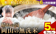 【6ヶ月定期便】晴れの国岡山の無洗米 5kg 岡山県産 無洗米 無洗 米 矢掛町《申し込み翌月から発送》米 コメ 定期便