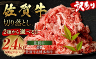 訳あり 佐賀牛 切り落とし 2.4kg（600g×4パック）【2026年1月発送予定】国産 和牛 牛肉 お肉 肉 冷凍