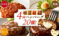 【2026年2月お届け】ハンバーグ食べ比べ20個セット _ ハンバーグ 4種 20個 チーズデミ 和風 トマトソース カレーソース 各5個 冷凍 温めるだけ 湯煎 電子レンジ 個包装 小分け 食べ比べ チーズインハンバーグ 夕食 おかず お弁当 簡単調理 時短 お取り寄せ グルメ 福岡県 久留米市 送料無料 _Ax405-m02_RCF0600