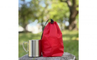 【S 1.5L・赤】　キャンプで大活躍！トイレットペーパーホルダー 小さめナイロン巾着袋 シンプル巾着