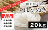07-01-170-03A はえぬき20kg(5kg×4袋)【2026年3月上旬発送・令和7年産】