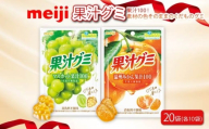 明治 果汁グミ マスカット ＆ 温州みかん × 各10個 計 20袋 マスカット みかん ミカン ぐみ グミ お菓子 おやつ フルーツ 果物 果汁 セット 人気 まとめ買い 明治 静岡県 藤枝市