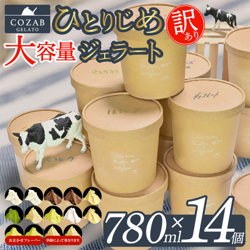 COZAB GELATO ひとりじめサイズ 訳あり 贅沢 14個セット FY25-278 2425827 - 山形県山形市