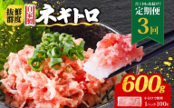 [定期便3回]ネギトロ 月1回 600g (100g×6パック) 小分け | まぐろ 定期便 鮪 ネギトロ ねぎとろ まぐろたたき まぐろのたたき マグロたたき ネギとろ ねぎトロ maguro 簡単調理 手軽 愛媛県 松山市