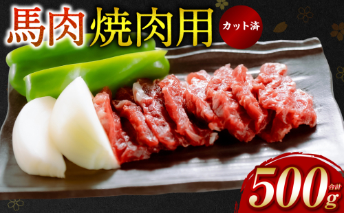 【桜屋】 馬肉 焼肉用500g カット済み 冷凍 馬焼き 焼き肉 やきにく おかず 熊本県 八代市 2427758 - 熊本県八代市