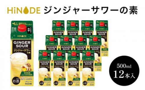 サワー HiNODE ジンジャー サワーの素 500ml×12本 1ケース キング醸造 チューハイ コンク 割り材 希釈 リキュール お酒 酒 アルコール 飲み物 飲料 ギフト 兵庫 兵庫県 稲美町 2428075 - 兵庫県稲美町