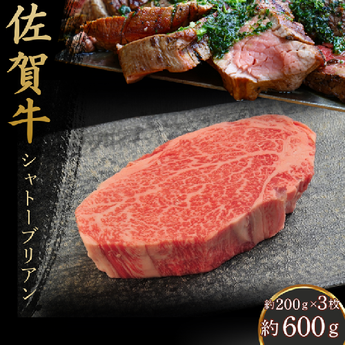 佐賀牛シャトーブリアン 600g（約200g×3枚）：C100-051 2428320 - 佐賀県佐賀市