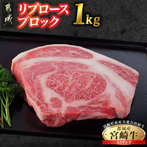 【共進会牛】(A5)宮崎牛リブロースブロック1kg_AF-2503 2430533 - 宮崎県都城市