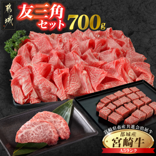 【共進会牛】(A5)宮崎牛友三角セット_18-2505 2430543 - 宮崎県都城市