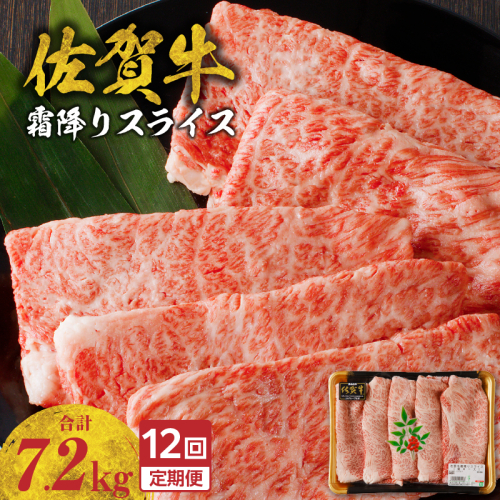 【定期便：12回】佐賀牛霜降りスライス（肩ロース）600g ／ 中山牧場 直送 牛肉 佐賀牛 霜降り 肩 ロース 薄切り スライス しゃぶしゃぶ すき焼き A4 A5 黒毛和牛 ブランド牛 肉 お肉 国産 佐賀県 玄海町 冷凍 人気 おすすめ 2430985 - 佐賀県玄海町