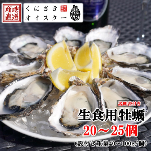 牡蠣 生食用 殻付き くにさきオイスター 20～25個（殻付き重量40～100g/個）　カキ oyster 生牡蠣_2113R-1 2431564 - 大分県国東市