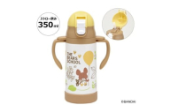 超軽量2WAYストローステンマグ 350ml くまのがっこう ステンレス 水筒 ボトル 真空二層構造 保冷専用 シリコンストロー 折りたためるハンドル ショルダーベルト ワンプッシュオープン ベビー 子供用 くまのがっこう クマの学校 男の子 女の子 女子 奈良県 奈良市 なら 12-123