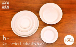 【ふるさと納税】【波佐見焼】リム/rim フルセット プレート 大皿 小皿 6種 各5枚セット 食器 皿 【堀江陶器】 [JD104]