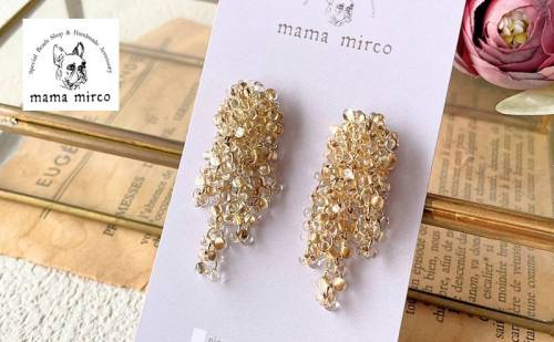 アクセサリー チェコ ガラス「dorop＊gold」 ネックレス ブレスレット 三重県 名張市 mama mirco ハンドメイド ギフト プレゼント おしゃれ 女性 アクセ ジュエリー ピアス アンティーク 2433037 - 三重県名張市