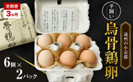高級卵 定期便 3ヵ月 遠州の小京都 森町　平飼い烏骨鶏 卵　6個×2パック たまご 鶏卵 静岡県 森町