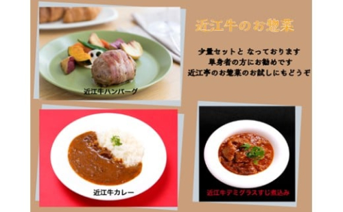 近江牛カレー（200g×1個）・近江牛ハンバーグ（150g×1個）・近江牛デミグラスすじ煮込み（150g×1個）【AB100W】 2433278 - 滋賀県近江八幡市