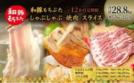 和豚もちぶた 12ヵ月定期便 計28.8kg しゃぶしゃぶ 焼肉 スライス 豚バラ 肩ロース モモ