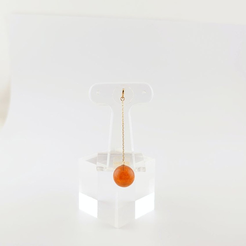 Amberlogue ペンダント 丸玉（金属素材：K10　琥珀：直径10mm　サイズ：全長45mm） 2434586 - 岩手県久慈市