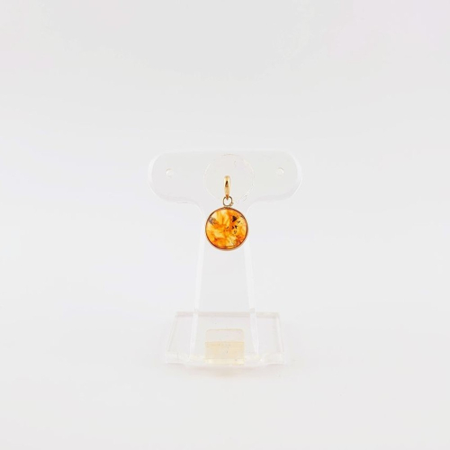 Amberlogue ペンダント 丸（金属素材：K10　琥珀：9mm　サイズ：全長15mm） 2434591 - 岩手県久慈市