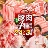国産豚肉 4種 定期便 2.4kg×3回【氷温熟成×極味付け 小分け 300gパック ぶたにく 普段使い 野菜炒め 切り落とし 毎月配送コース】 mrzZ024