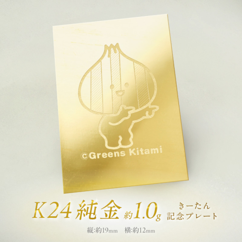 K24 純金 きーたん 1g 記念プレート ( 受注生産 24金 ゴールド コレクション )【220-0063】 2435700 - 北海道北見市
