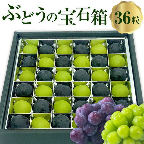 【先行予約】ぶどうの宝石箱 1箱 36粒 たけまさぶどう園 《8月上旬-10月中旬頃出荷》岡山県 浅口市 シャインマスカット ニューピオーネ オーロラブラック フルーツ 果物 くだもの ぶどう マスカット 国産 岡山県産 【配送不可地域あり】（離島） 2435805 - 岡山県浅口市
