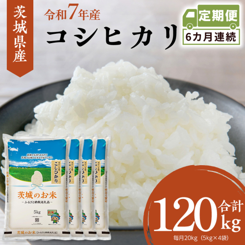 【 定期便 6ヶ月 】 茨城県産 コシヒカリ 20kg ( 5kg × 4袋 ) 米 お米 コメ 白米 こしひかり 茨城県 精米 新生活 応援 [DK033ci] 2437367 - 茨城県筑西市