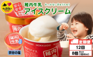 【定期便12ヶ月】稚内牛乳 アイスクリーム 宗谷の塩　8個セット（各90ml）