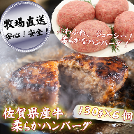 【牧場直送】佐賀産牛柔らかハンバーグ 6個：B120-057