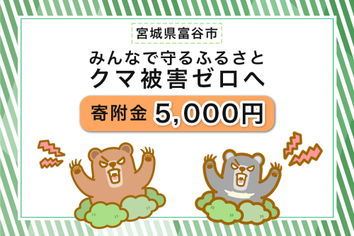 [返礼品なし]「クマによる人身被害等の発生防止へのご寄附 5千円」熊出没防止対策・環境整備へのご支援を｜東北 富谷 とみや 返礼品無し 寄附 寄付 被害防止 対策 安全確保 生活確保 熊 クマ くま [0360] 2439047 - 宮城県富谷市