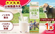 山地酪農牛乳1000ml 牛乳 ミルク 乳製品 生乳 100% 濃厚 島根県雲南市/木次乳業有限会社 [AIBH033]