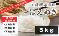 07-01-191-02C はえぬき5kg [2026年2月下旬発送・令和7年産]