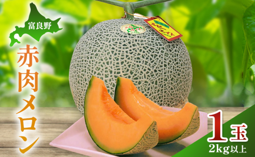 【2026年夏発送】富良野産 赤肉メロン 大玉 1玉（2kg以上）[近藤農園] メロン フルーツ 果物 新鮮 甘い 贈り物 ギフト 道産 ジューシー おやつ ふらの ブランド 夏 北海道 富良野市 2442333 - 北海道富良野市