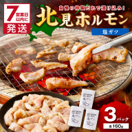 《7営業日以内に発送》あきら特製塩ガツ 160g×3パック ( 焼肉 ホルモン 肉 にく 塩 )【205-0004】