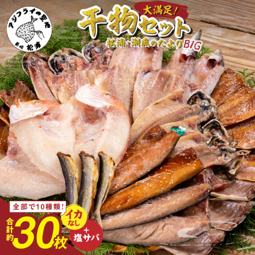 松浦・潮風のたより Ｂｉｇ(イカなし＆サバ増量) ( 松浦市 アジ サバ カマス レンコダイ 干物 アジ開き サバフィレ 一夜干し 詰め合わせ )【B5-129】 2442692 - 長崎県松浦市