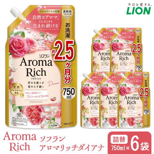 ソフランアロマリッチ　ダイアナ　つめかえ用750ml×6 2442801 - 大阪府堺市