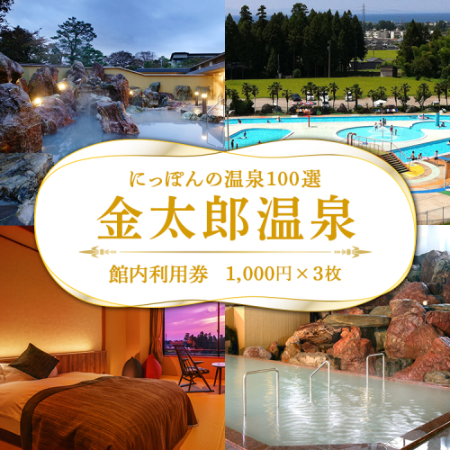 観光経済新聞主催「にっぽんの温泉100選」　北陸富山　金太郎温泉館内利用券1,000円×3枚 ※北海道・沖縄・離島への配送不可 2444260 - 富山県魚津市
