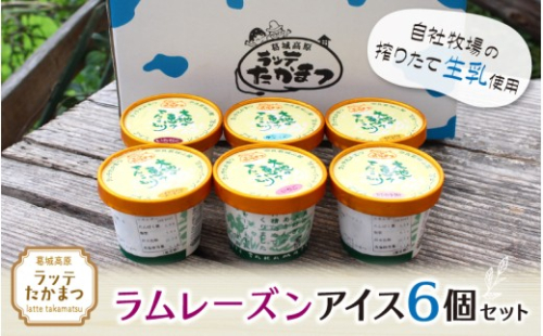 ラッテたかまつ ラムレーズンアイス6個セット ／葛城 高原 牧場 ラッテのアイス【latt023】 2444303 - 奈良県葛城市