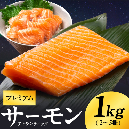 【定期便】ノルウェー産 プレミアム アトランティックサーモン 1kg 【2～5柵 訳あり サイズ不揃い 刺身 海鮮丼 サラダ 冷凍 2026年3月＆6月発送 全2回】 kgpZ006 2444387 - 大阪府泉佐野市