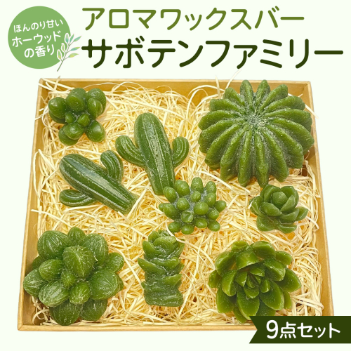 アロマワックスバー サボテンファミリー 9点セット ( ホーウッド / 緑色 ) アロマ キャンドル リラックス リラクゼーション 癒し 香り 香水 フレグランス 芳香 質の高い 睡眠 抗菌作用 空気清浄 サボテン さぼてん マスコット インテリア 雑貨 2444404 - 茨城県牛久市