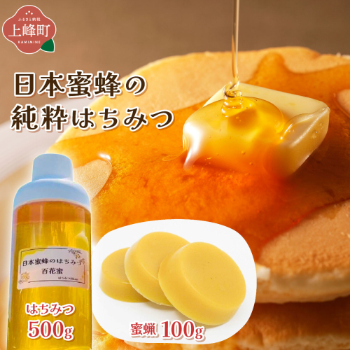 日本蜜蜂の純粋はちみつ 日本蜜蜂の純粋はちみつ 500g×1 蜜蝋100g付 2444440 - 佐賀県上峰町