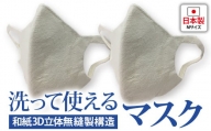 大津毛織 夏マスク Lサイズ 2枚組 保冷剤装着できる洗って使える和紙3D立体構造[0758]