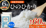 【令和7年産米】無洗米ヒノヒカリ 10kg×6回 お米 米 新米 ヒノヒカリ 無洗米 国産 人気 お弁当 おにぎり 宮崎県 小林市