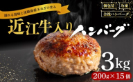 【年内発送】 近江牛 入り ハンバーグ 200g×15個 計3kg 近江牛と淡路島の玉ねぎ使用 合い挽きハンバーグ 年内配送 冷凍 真空 小分け 個包装 肉汁 たっぷり 大容量 大きめ ハンバーグ 合挽き 牛肉 豚肉 保存料 不使用 ビーフ ポーク 合いびき肉 挽肉 ジューシー ハンバーグ お弁当 おかず 惣菜 晩ごはん 贅沢 ギフト 贈り物 贈答