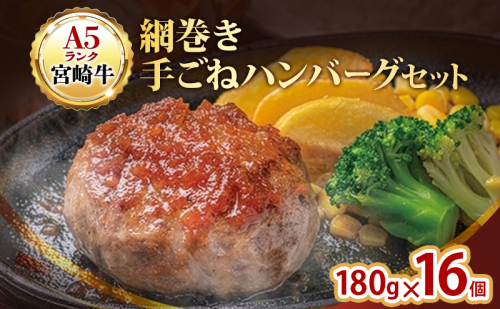 ハンバーグ A5ランク 宮崎牛 180g 16個 セット マ・メゾン 国産 冷凍ハンバーグ 工場直売 惣菜 2445901 - 愛知県日進市
