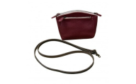 革・ダブルポシェット ミニ［ワイン］