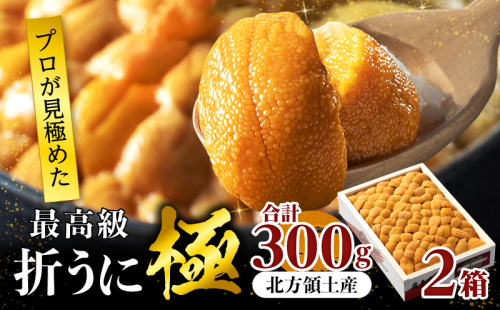 ≪プロ厳選≫最高級折うに(極)計300g うに ウニ 雲丹 折うに 海鮮 海産物 北海道 浜中町 ふるさと納税 人気_H0014-001 2446137 - 北海道浜中町